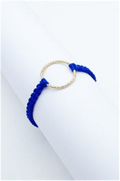 Gold Ring Blue Thread Bracelet