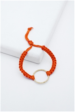 Gold Ring Orange Thread Bracelet