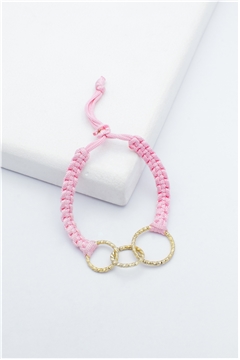 Infinity Gold Link Pink Thread Bracelet