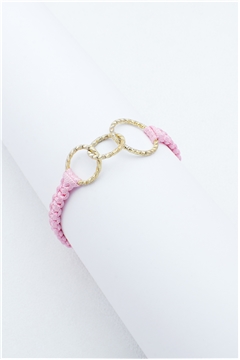 Infinity Gold Link Pink Thread Bracelet