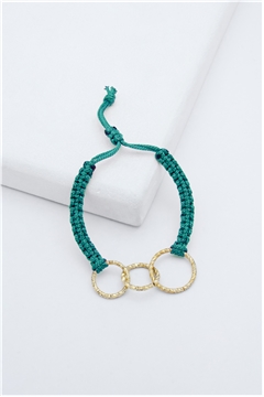 Infinity Gold Link Green Thread Bracelet