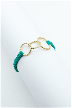 Infinity Gold Link Green Thread Bracelet