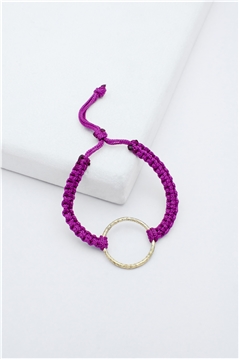 Gold Ring Purple Thread Bracelet