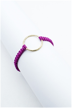 Gold Ring Purple Thread Bracelet