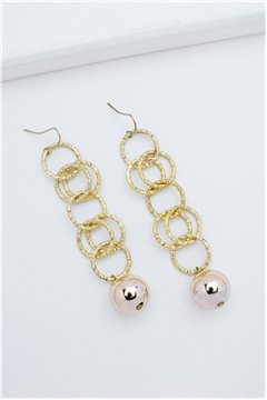 Savannah Gold Rings Ball Long Earrings