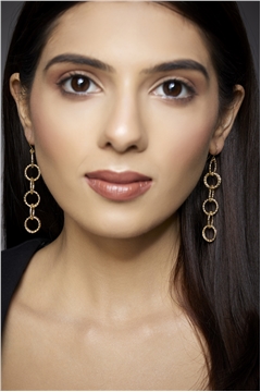 Sophia Gold Rings Long Earrings