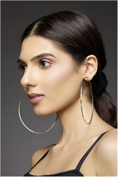 Greta Silver Hoop Earrings