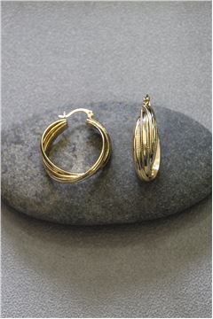 Nicolette Interlocked Gold Hoop Earrings