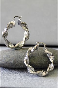 Sienna Silver Twisted Hoop Earrings