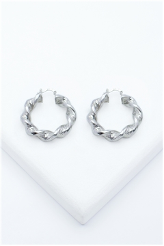 Sienna Silver Twisted Hoop Earrings
