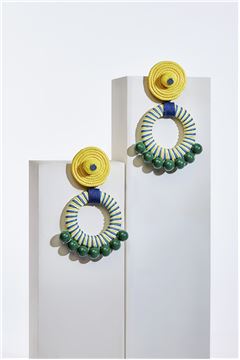 Caroline Spiral Bead Hoop Earrings
