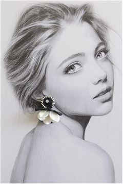 Ebony Ivory Poppy Drop Earrings