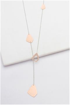 Matt Rose Gold Minimal Drop Long Necklace