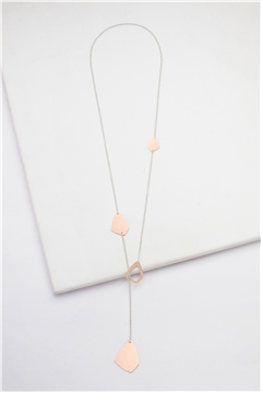 Matt Rose Gold Minimal Drop Long Necklace