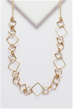 Artisan Angles Matt Gold Long Necklace