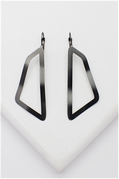 Matt Black Asymmetrical Dangler Earrings