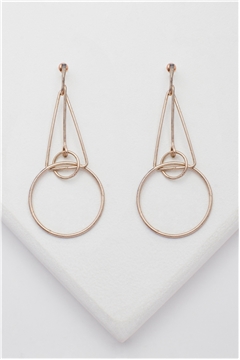 Orbit Matt Rose Gold Dangler Earrings