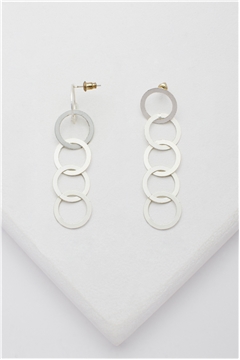 Cascading Rings Matt Silver Dangler Earrings