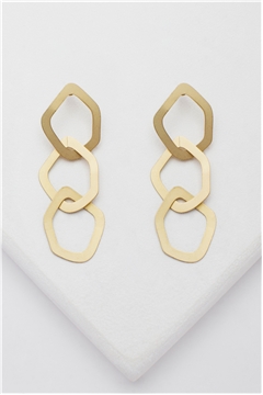 Abstract Silhouette Matt Gold Dangler Earrings