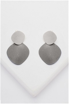 Modern Medallions Matt Black Earrings