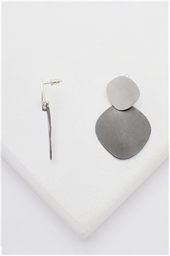 Modern Medallions Matt Black Earrings