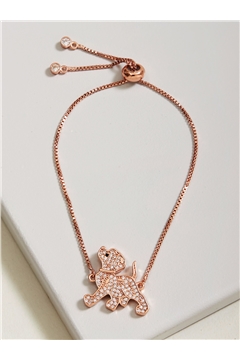 Dog Rose Gold Cubic Zirconia Bracelet