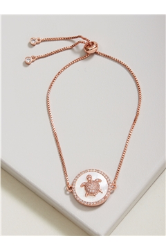 Turtle Rose Gold Cubic Zirconia Bracelet