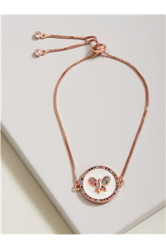 Colorful Butterfly Rose Gold Bracelet