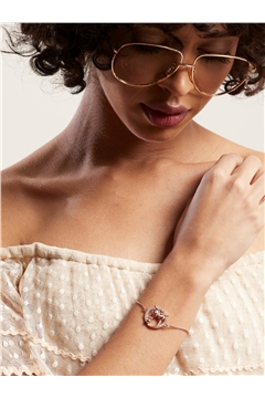 Owl Rose Gold Cubic Zirconia Bracelet