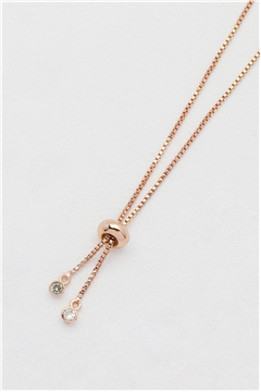 Rainbow Charm Rose Gold Cubic Zirconia Bracelet