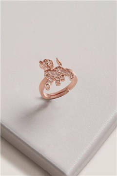 RHEA Rose Gold Dog Ring