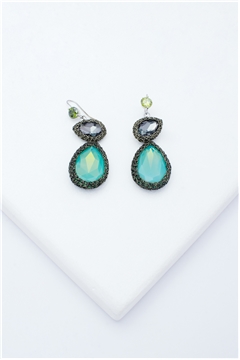 Emily Turquoise Crystal Crochet Earrings