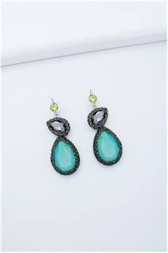 Emily Turquoise Crystal Crochet Earrings