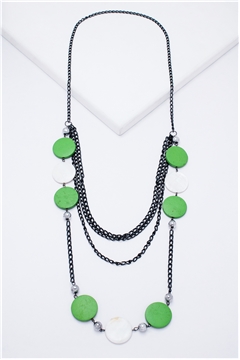 Lime Shell Layered Necklace