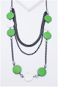 Lime Shell Layered Necklace