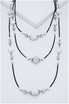Milky Mirage Beads Layered Necklace