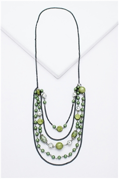 Shimmer Green Layered Necklace