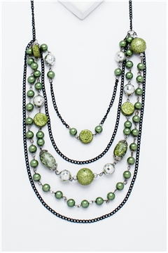 Shimmer Green Layered Necklace
