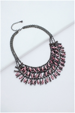 Pink Bead Chandelier Neclace