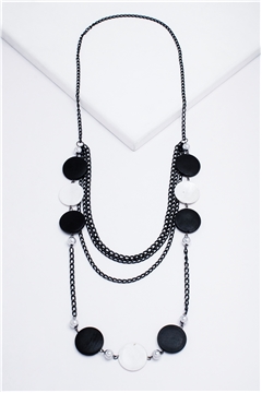 Ebony & Ivory Shell Layered Necklace