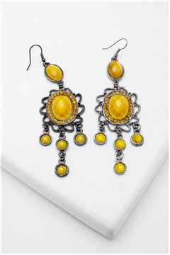 Amber Gemstone Drop Earrings