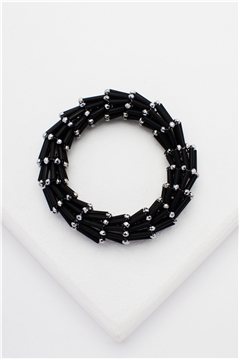 Matt Black Spiral Crystal Bracelet