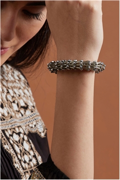 Milky-Way Crystal Silver Bracelet