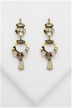 Teardrop Art Deco Crystal Dangler Earrings