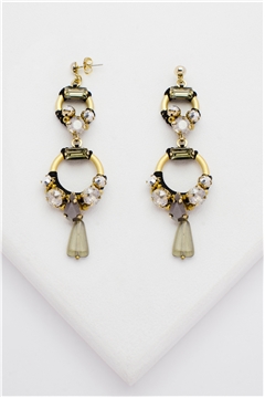 Teardrop Art Deco Crystal Dangler Earrings