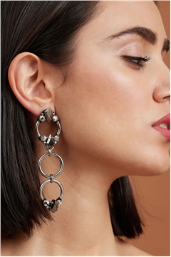 Heavenly Silver Crystal Dangle Earrings