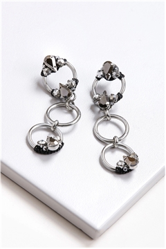 Heavenly Silver Crystal Dangle Earrings