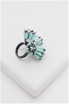 Turquoise Cluster Breezy Crystal Ring