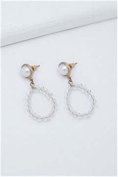 Acrylic Beaded Round Hoop Earrings