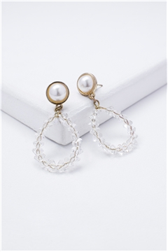 Acrylic Beaded Round Hoop Earrings